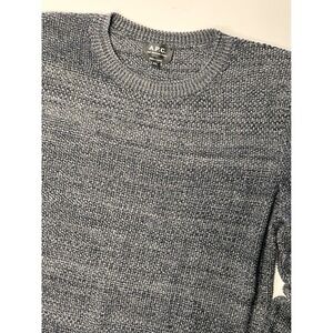 APC Men Sweater Knit Crew Neck Pullover Blue White Size XXL Made in Turkey